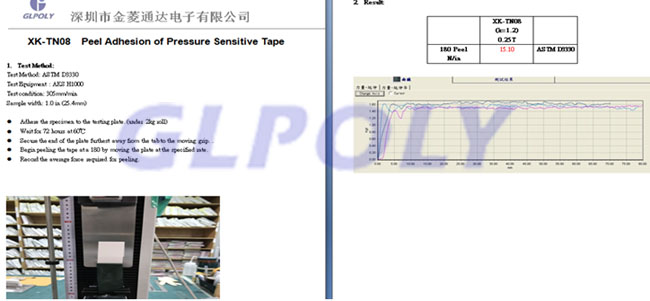 GLPOLY導熱雙面膠帶粘性測試報告